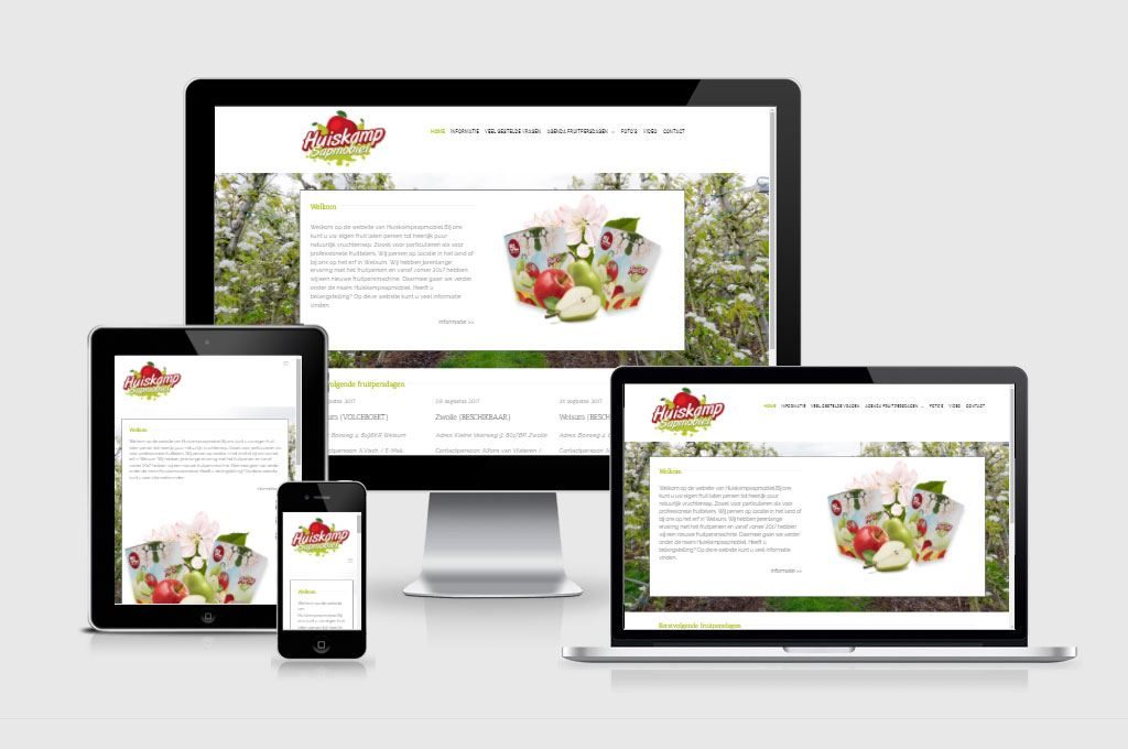 Wordpress website Huiskamp Sapmobiel fruit persen