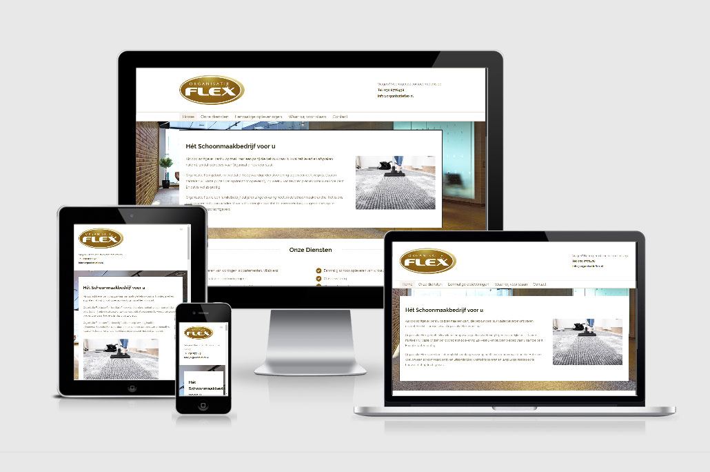 Wordpress website schoonmaakbedrijf Organisatie Flex