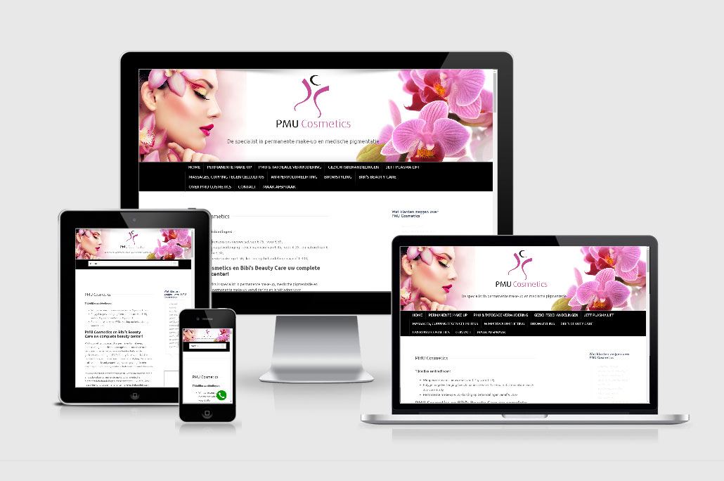Wordpress website PMU Cosmetics, permanente make-up