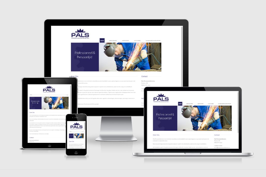 Wordpress website Pals Personeelsdiensten, technisch uitzendbureau
