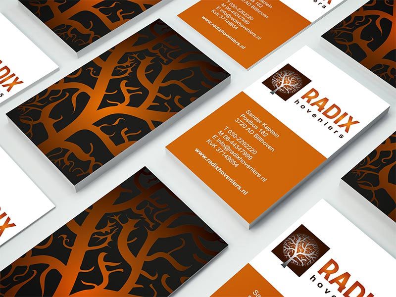 Huisstijl portfolio Maak reclame, Visitekaartje hoverniersbedrijf