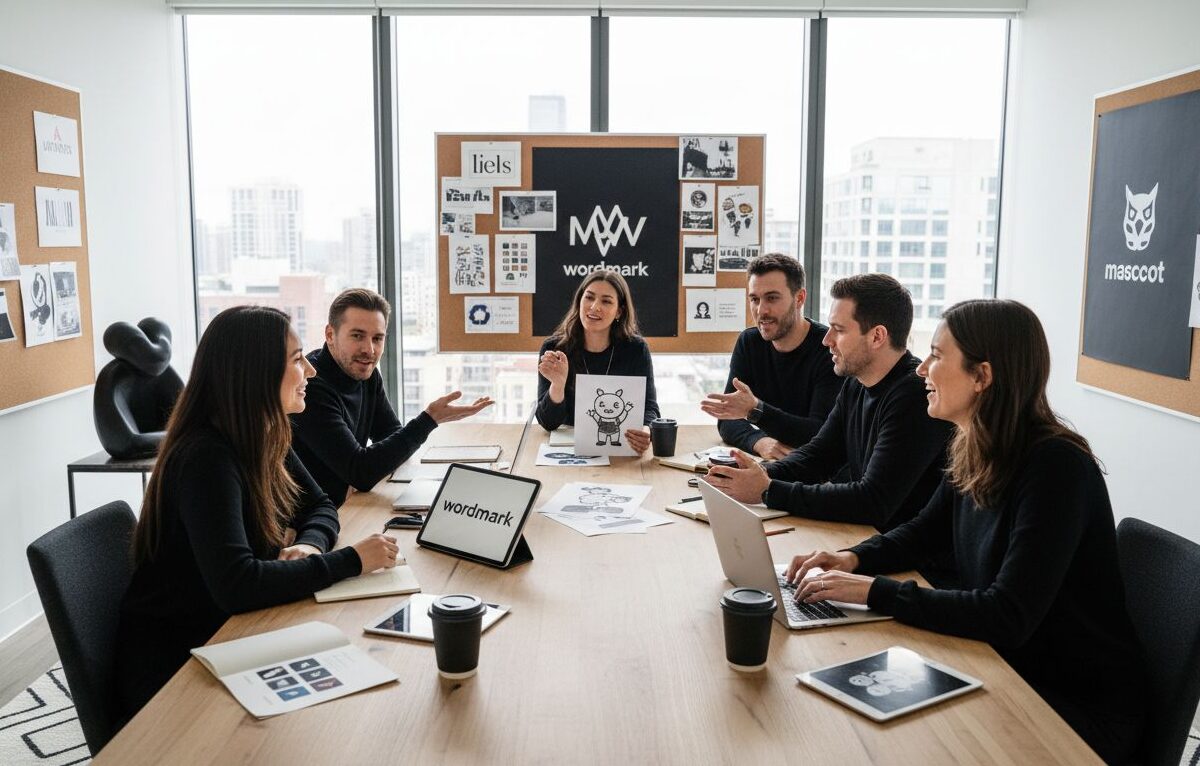 Team bespreekt soorten logo ontwerpen