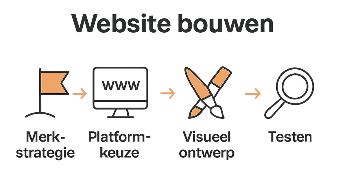 Infographic met vijf stappen voor uniek webdesign